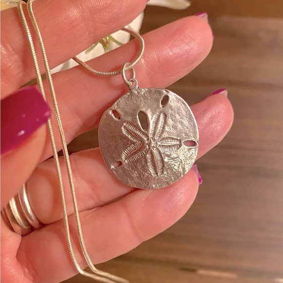 Sterling Sand Dollar Necklace 🌻 - Picture 2 of 7
